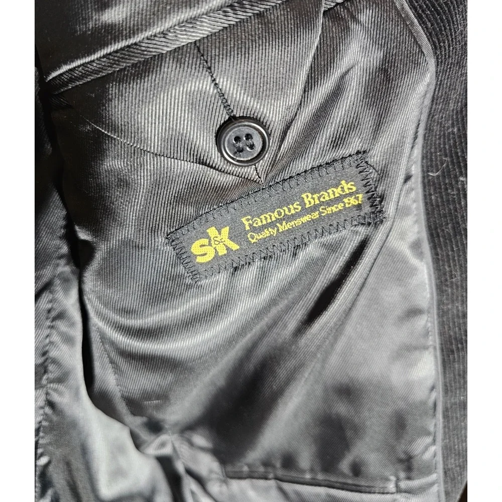 Sk Menswear Kilburne And Finch Corduroy Blazer Mens Size 42R Black‎ Lined New